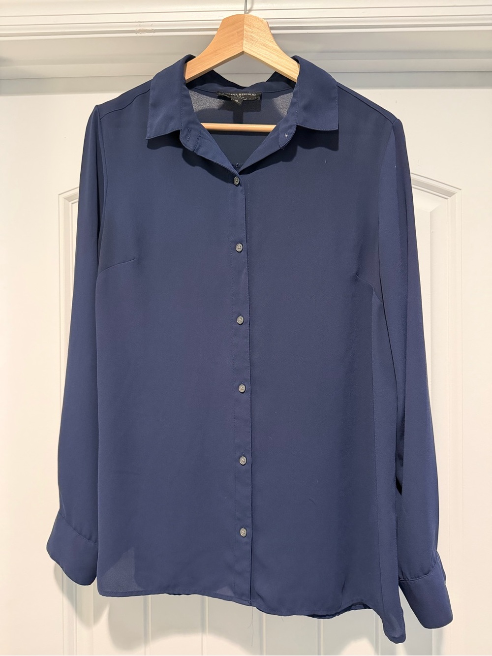 Banana Republic Navy Blue Long Sleeve Button-Down Shirt
